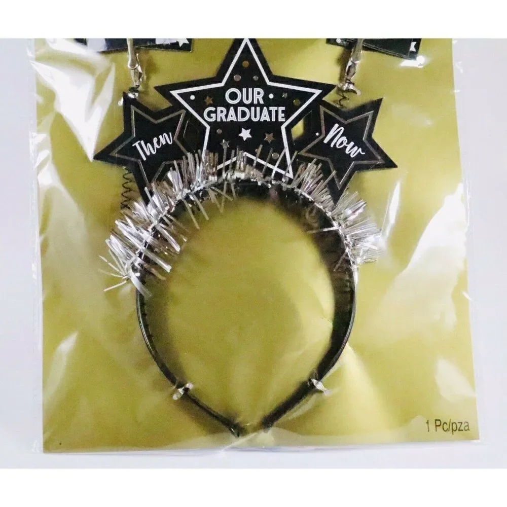 Graduation Then and Now Headband Customizable Celebrate Photo Prop Party Memory